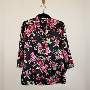 ADONNA Floral Print Chemise Top Size Small